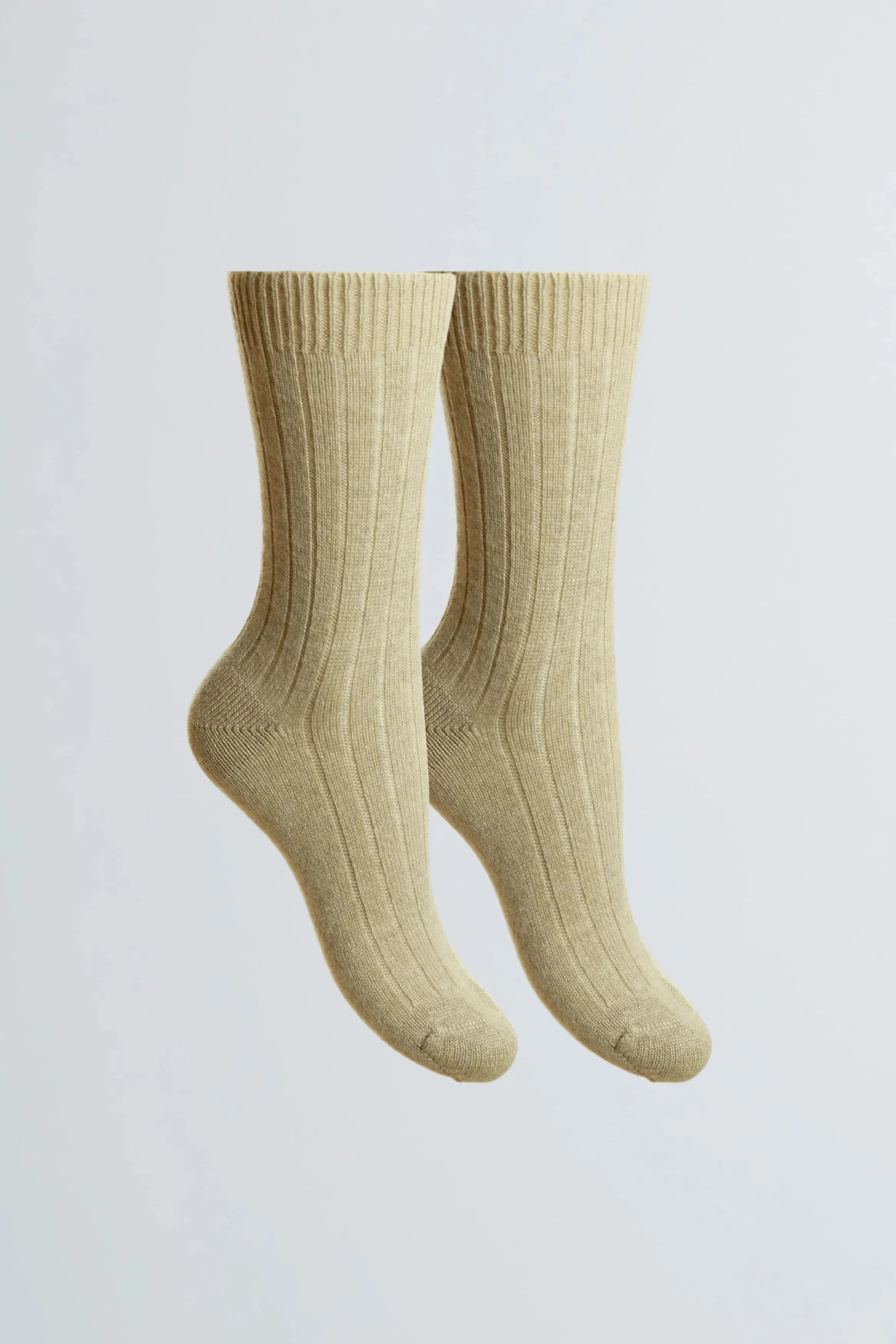 Women’s natural beige cashmere socks by Lavender Hill Clothing