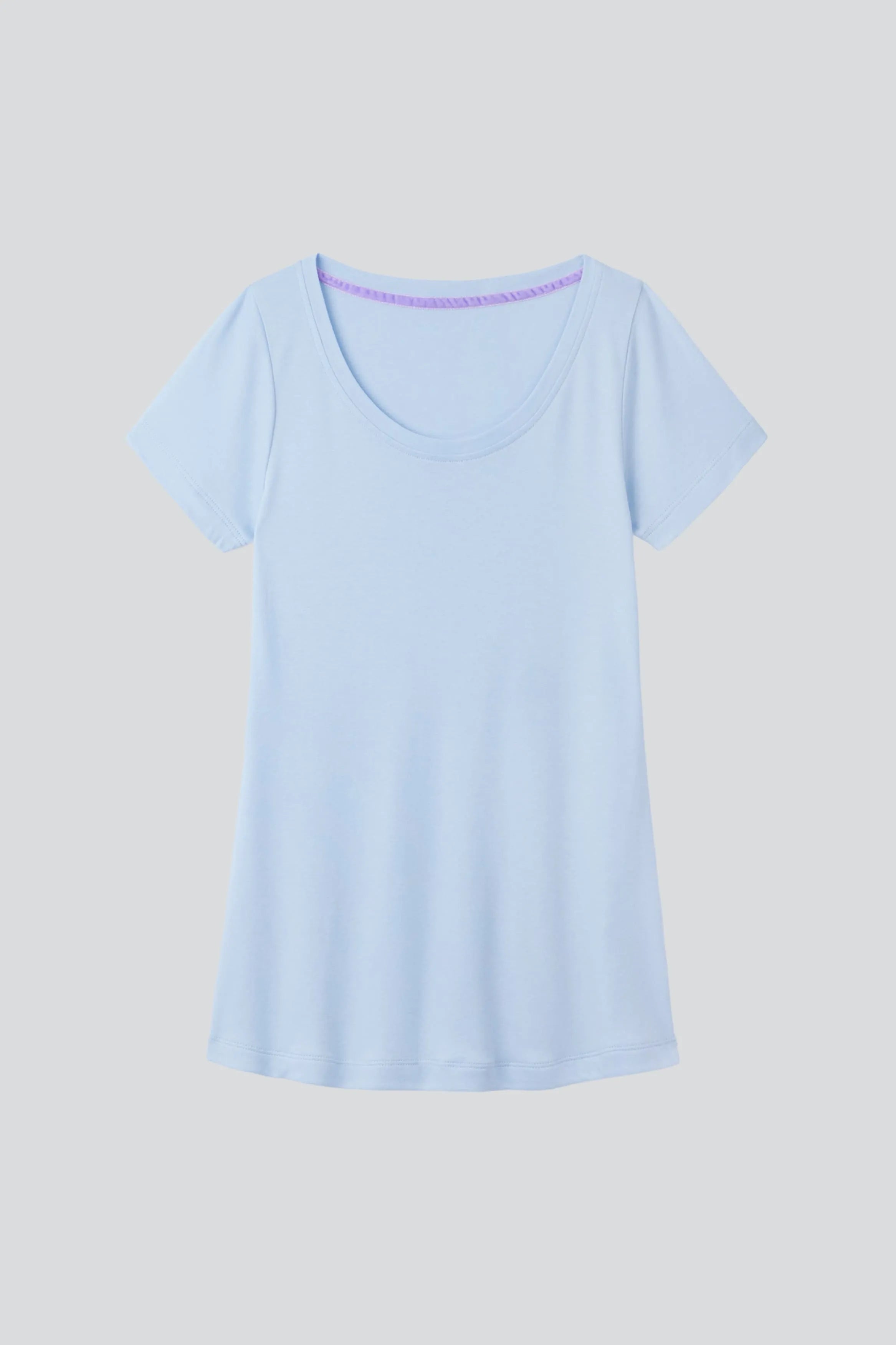 Women’s light blue cotton modal scoop neck T-shirt by Lavender Hill Clothing