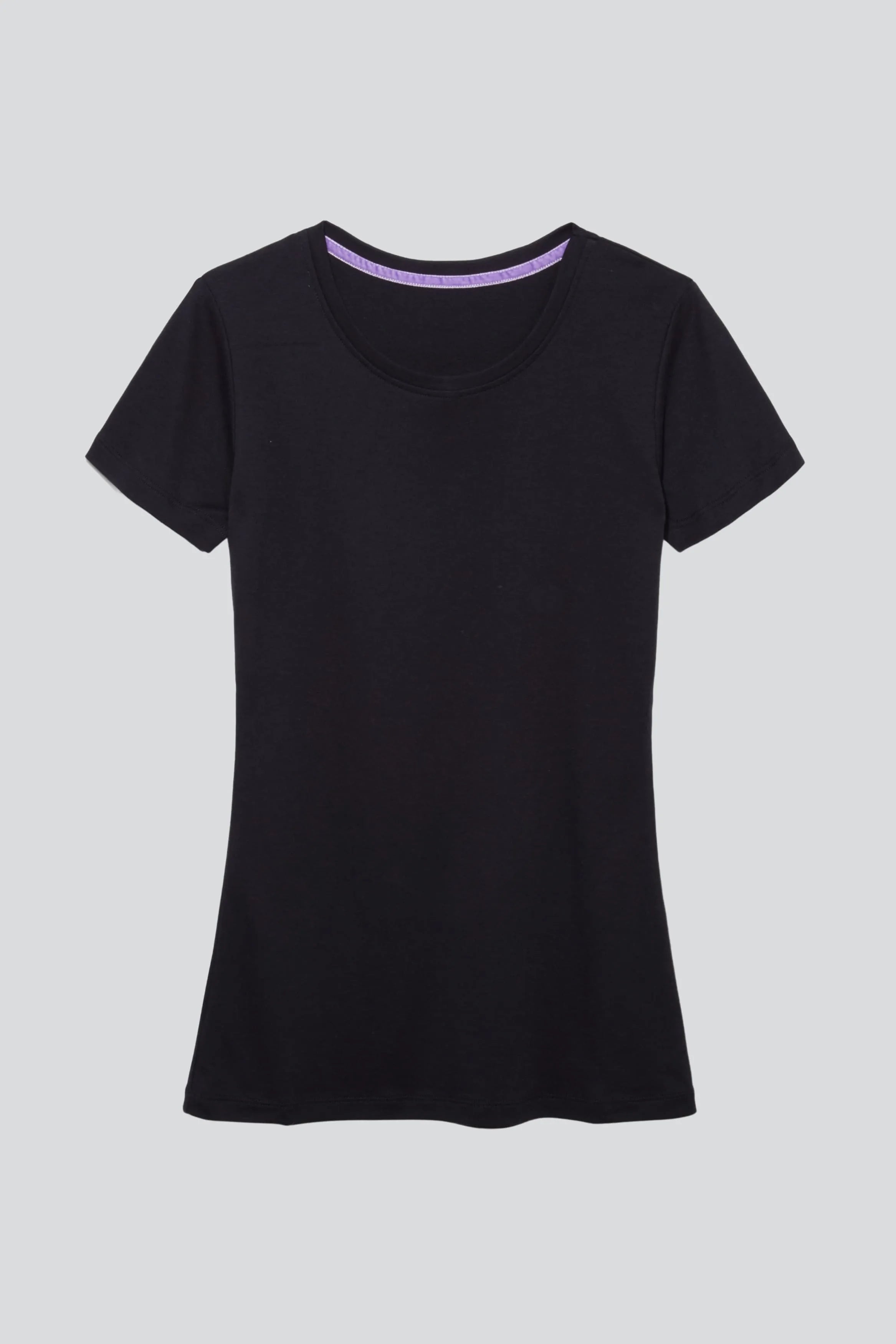 Women’s black cotton modal short sleeve crew neck T-shirt by Lavender Hill Clothing