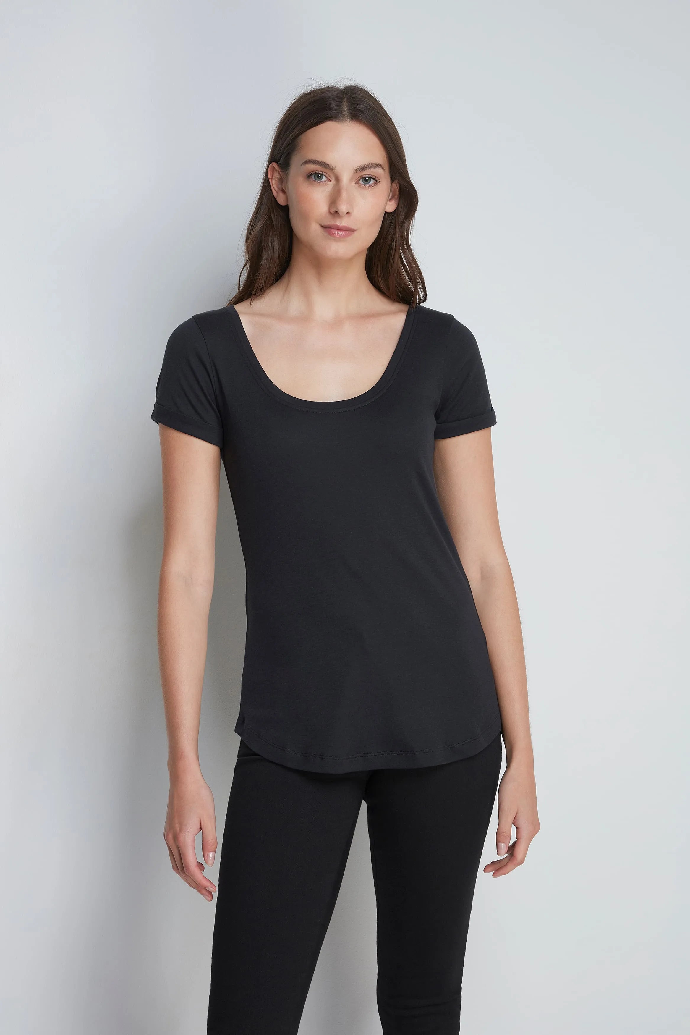 Lavender Hill Clothing women’s black scoop neck cotton modal T-shirt