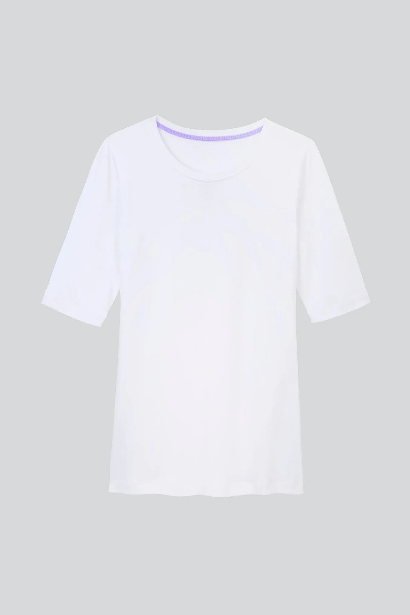 Women’s white cotton modal half sleeve crew neck T-shirt by Lavender Hill Clothing