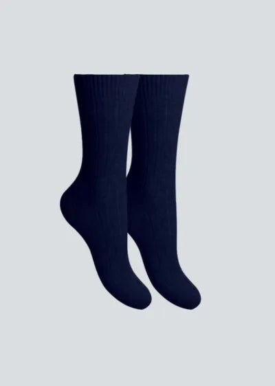 Women’s navy  cashmere socks by Lavender Hill Clothing