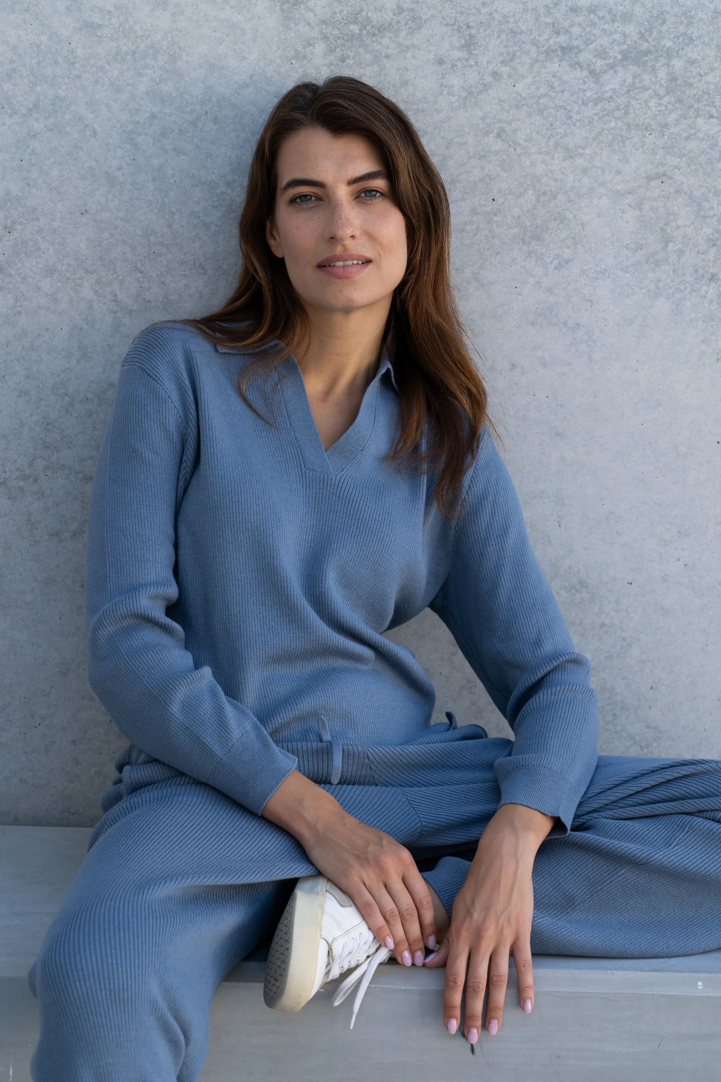 Luxury womens lounge set made from pima cotton and alpaca - made in Peru