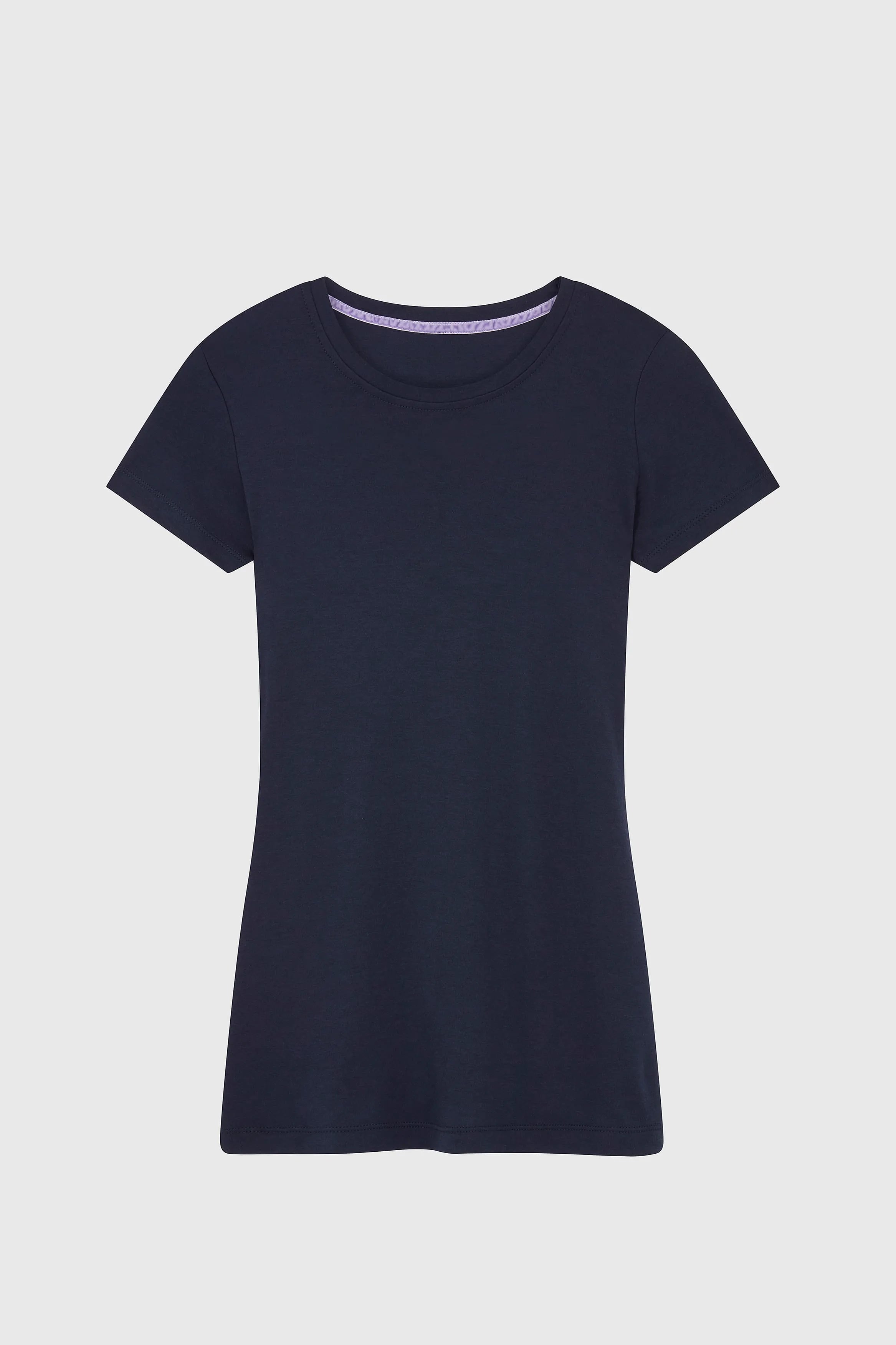Women’s navy cotton modal short sleeve crew neck T-shirt by Lavender Hill Clothing