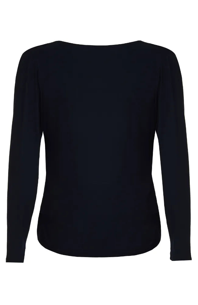 Women’s black cotton modal wrap top by Lavender Hill Clothing